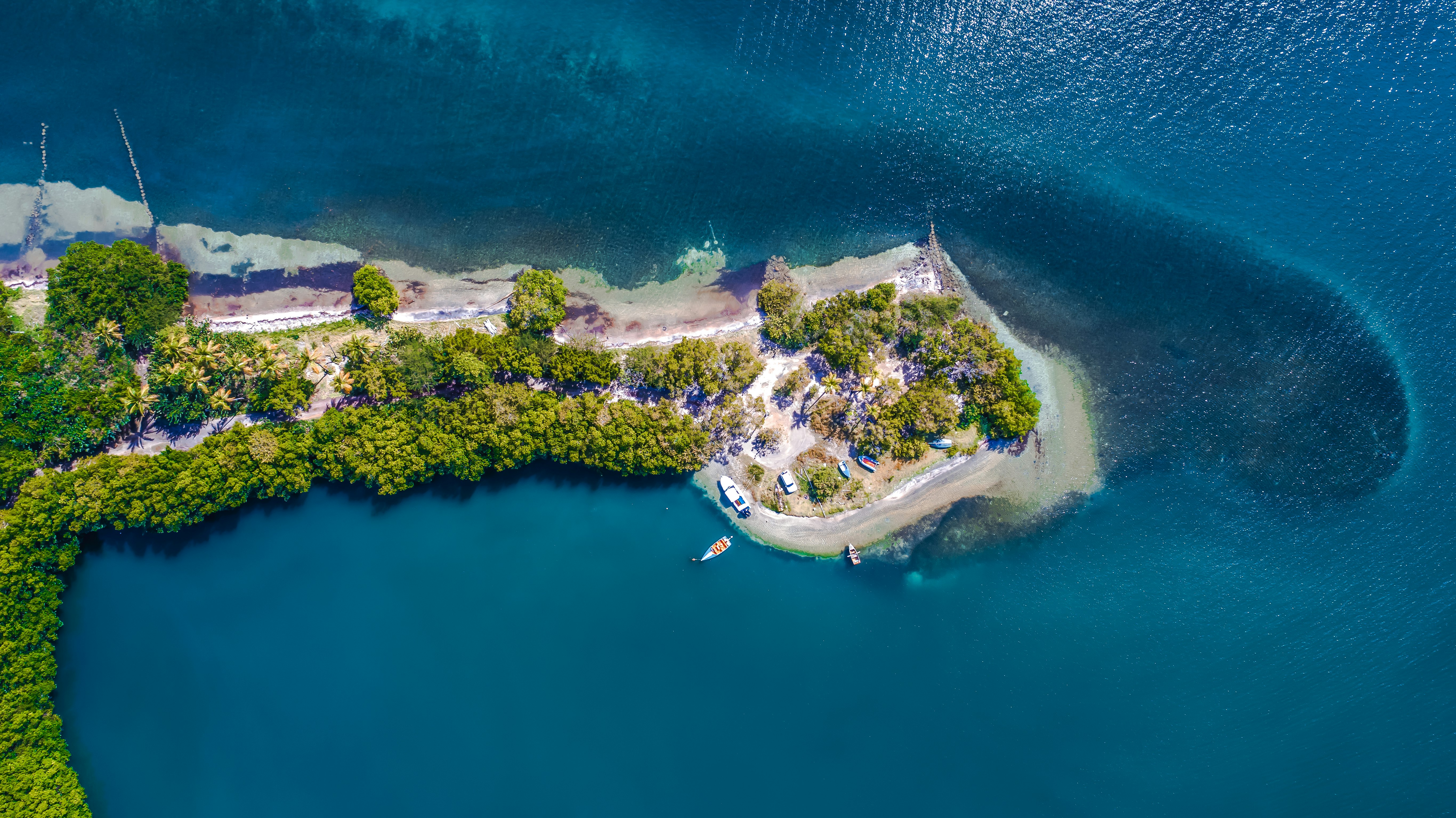 aerial view of green island during daytime